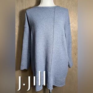 J.Jill Pure Jill Mixed-Textures Blue Sweater Tunic M